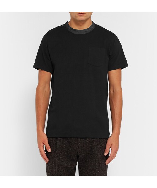 Sacai(サカイ)の「Sacai Shell-Trimmed Cotton-Jersey T-Shirt(Tシャツ/カットソー・メンズ・Black/Gray・1/2/3/4)」の6枚目の写真
