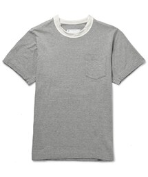 Sacai | Sacai Shell-Trimmed Cotton-Jersey T-Shirt(Tシャツ/カットソー)