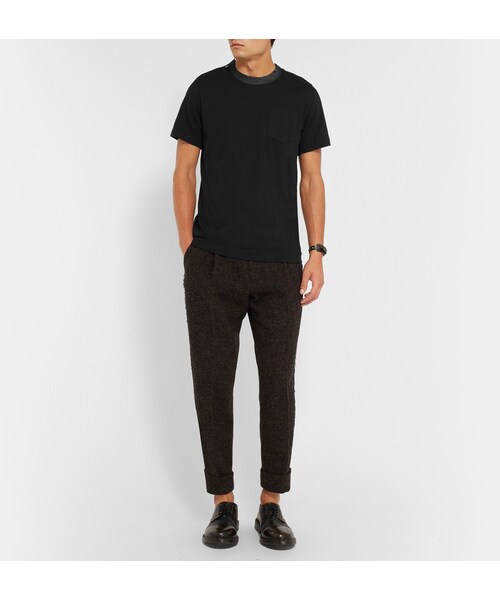 Sacai(サカイ)の「Sacai Shell-Trimmed Cotton-Jersey T-Shirt(Tシャツ/カットソー・メンズ・Black/Gray・1/2/3/4)」の5枚目の写真