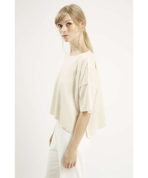 TOPSHOP（トップショップ）の「Cropped round neck tee（Tシャツ/カットソー・レディース・White・0/2/4/6/8/10/12）」の4枚目の写真