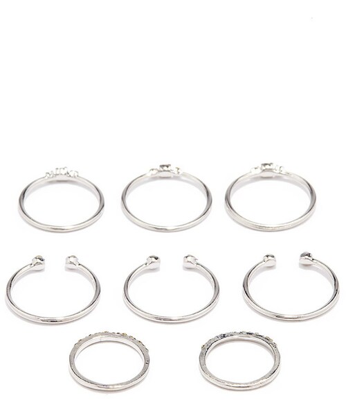 FOREVER 21（フォーエバー トゥエンティーワン）の「FOREVER 21 Rhinestone Midi Ring Set（リング・レディース・Gold/Silver・6/7/8）」の4枚目の写真