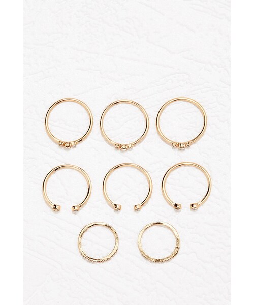 FOREVER 21（フォーエバー トゥエンティーワン）の「FOREVER 21 Rhinestone Midi Ring Set（リング・レディース・Gold/Silver・6/7/8）」の8枚目の写真