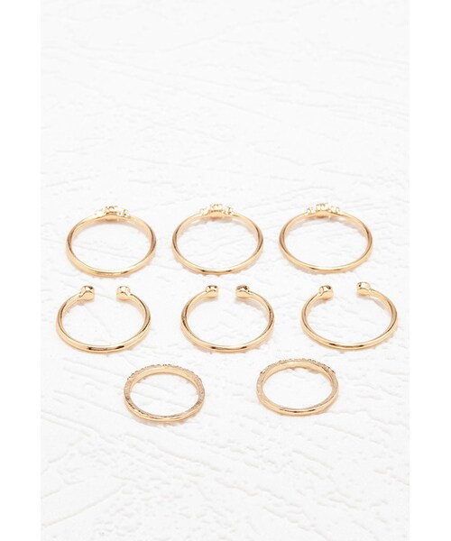 FOREVER 21（フォーエバー トゥエンティーワン）の「FOREVER 21 Rhinestone Midi Ring Set（リング・レディース・Gold/Silver・6/7/8）」の3枚目の写真