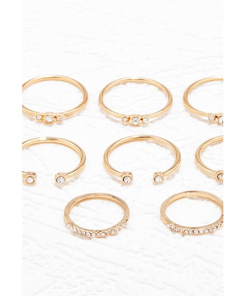 FOREVER 21（フォーエバー トゥエンティーワン）の「FOREVER 21 Rhinestone Midi Ring Set（リング・レディース・Gold/Silver・6/7/8）」の10枚目の写真
