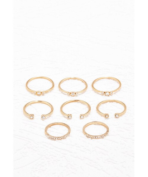 FOREVER 21（フォーエバー トゥエンティーワン）の「FOREVER 21 Rhinestone Midi Ring Set（リング・レディース・Gold/Silver・6/7/8）」の6枚目の写真
