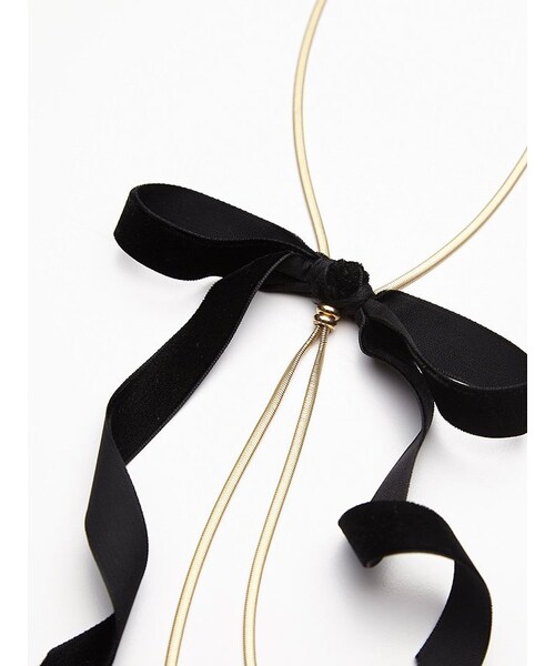 FREE PEOPLE（フリーピープル）の「Bow Tie Bolo Necklace（ネックレス・レディース・Gold・One Size）」の5枚目の写真