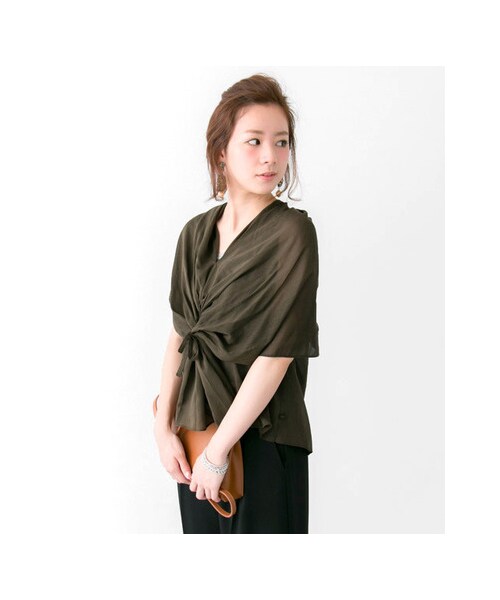 URBAN RESEARCH（アーバンリサーチ）の「Yanganny 3WAYブラウス（トップス・レディース・ブラック/カーキ/ギンガム・38）」の9枚目の写真