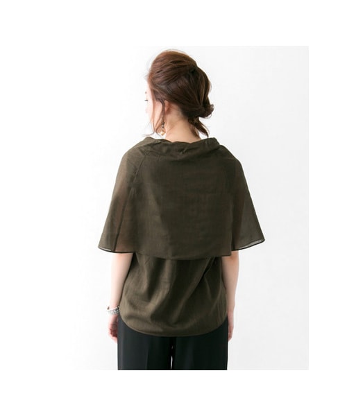 URBAN RESEARCH（アーバンリサーチ）の「Yanganny 3WAYブラウス（トップス・レディース・ブラック/カーキ/ギンガム・38）」の14枚目の写真