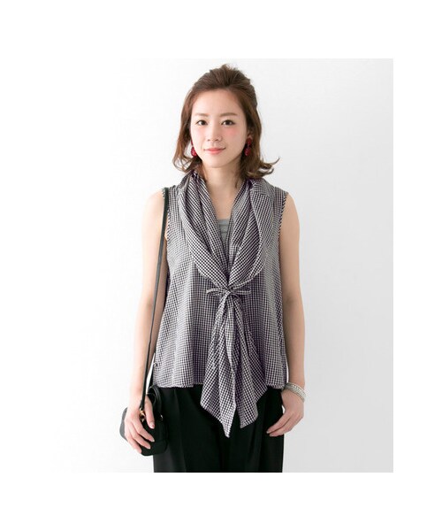 URBAN RESEARCH（アーバンリサーチ）の「Yanganny 3WAYブラウス（トップス・レディース・ブラック/カーキ/ギンガム・38）」の7枚目の写真