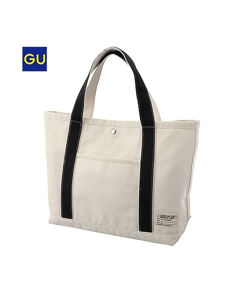 GU（ジーユー）の「（GU）キャンバストートバッグＥ（WOMEN ⁄ バッグ・レディース・OLIVE/BLACK/OFF WHITE/NAVY/RED・-）」の3枚目の写真
