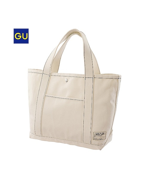 GU（ジーユー）の「（GU）キャンバストートバッグＥ（WOMEN ⁄ バッグ・レディース・OLIVE/BLACK/OFF WHITE/NAVY/RED・-）」の2枚目の写真