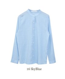 NETSTAR | リネン素材のノーカラーシャツ(シャツ/ブラウス)