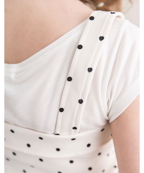PAZZO（パッゾ）の「復古赫本點點排釦小背心（その他・白底黑點/黑底白點）」の4枚目の写真