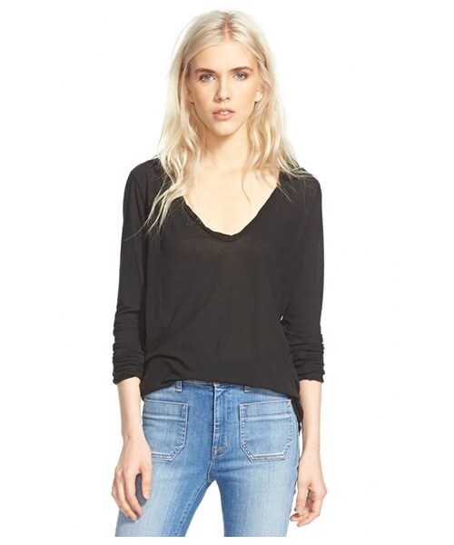 JAMES PERSE(ジェームスパース)の「James Perse High Gauge Long Sleeve Tee(Tシャツ/カットソー・レディース・Black/White・0/1/2/3/4)」の1枚目の写真