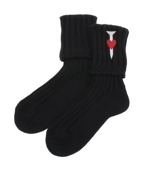 PAMEO POSE(パメオポーズ)の「BUT I LOVE SOCKS(ソックス/靴下・レディース・ホワイト/ブラック・F)」の2枚目の写真