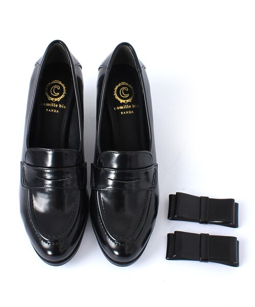 RANDA(ランダ)の「camille bis RANDA/2WAYヒールアップリボンローファー(シューズ・レディース・ブラック/ダークブラウン・S/M/L/LL)」の9枚目の写真