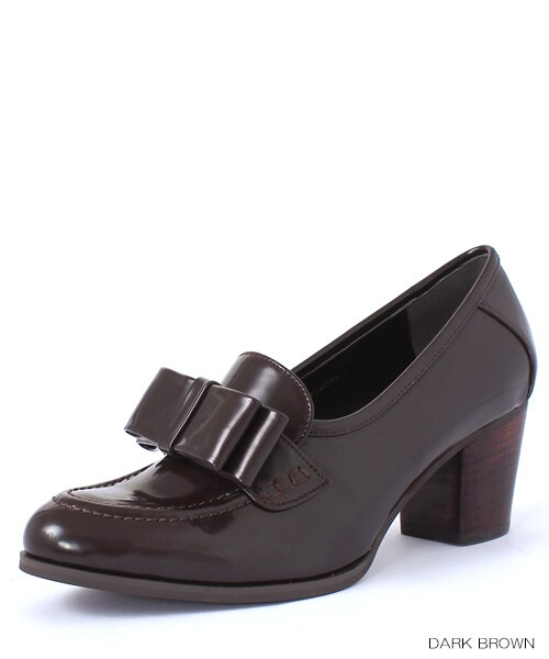 RANDA(ランダ)の「camille bis RANDA/2WAYヒールアップリボンローファー(シューズ・レディース・ブラック/ダークブラウン・S/M/L/LL)」の2枚目の写真