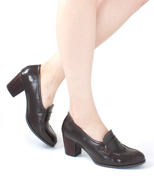 RANDA(ランダ)の「camille bis RANDA/2WAYヒールアップリボンローファー(シューズ・レディース・ブラック/ダークブラウン・S/M/L/LL)」の3枚目の写真