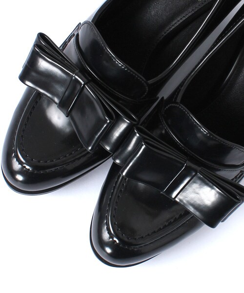 RANDA(ランダ)の「camille bis RANDA/2WAYヒールアップリボンローファー(シューズ・レディース・ブラック/ダークブラウン・S/M/L/LL)」の5枚目の写真