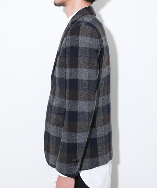 08sircus（ゼロエイトサーカス）の「oil cut block check jacket（その他・メンズ・GRY・1/2）」の3枚目の写真