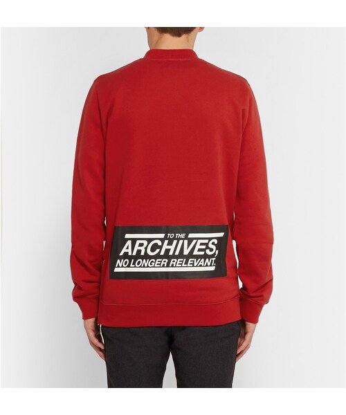 RAF SIMONS（ラフシモンズ）の「Raf Simons Printed Loopback Cotton-Jersey Sweatshirt（スウェット・メンズ・Red・XS/S/M/L）」の2枚目の写真