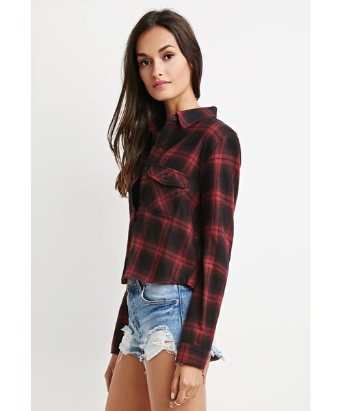 FOREVER 21（フォーエバー トゥエンティーワン）の「FOREVER 21 Boxy Plaid Flannel Shirt（シャツ/ブラウス・レディース・Red・Small/Medium/Large）」の3枚目の写真