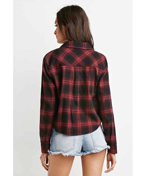 FOREVER 21（フォーエバー トゥエンティーワン）の「FOREVER 21 Boxy Plaid Flannel Shirt（シャツ/ブラウス・レディース・Red・Small/Medium/Large）」の2枚目の写真