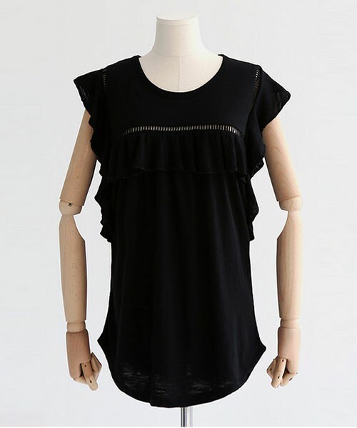 DHOLIC（ディーホリック）の「スクエアフリルブラウス（シャツ/ブラウス・レディース・ホワイトアイボリー/ブラック・FREE）」の2枚目の写真