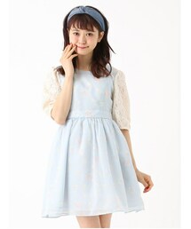 earth music&ecology | レーススリーブフラワープリントワンピース(ワンピース/ドレス)