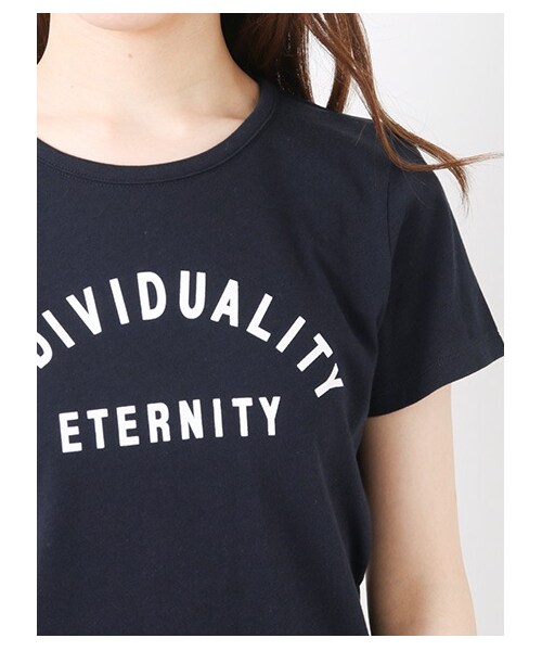 earth music&ecology(アースミュージックアンドエコロジー)の「ラバープリントロゴTシャツプルオーバー(トップス・レディース・オフホワイト/杢ライトグレー/ライトイエロー/ネイビー・S/M)」の8枚目の写真