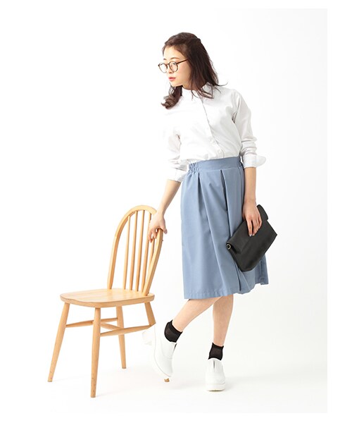 earth music&ecology（アースミュージックアンドエコロジー）の「ミディタックキュロットパンツ（パンツ・レディース・オフホワイト/ブラック/ベージュ/ブルー/ネイビー・F）」の13枚目の写真