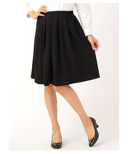 earth music&ecology（アースミュージックアンドエコロジー）の「ミディタックキュロットパンツ（パンツ・レディース・オフホワイト/ブラック/ベージュ/ブルー/ネイビー・F）」の2枚目の写真