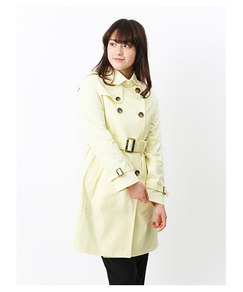 earth music&ecology(アースミュージックアンドエコロジー)の「ロングトレンチコート(ジャケット/アウター・レディース・ベージュ/イエロー/サックスブルー/ロイヤルブルー/ネイビー・S/M)」の4枚目の写真