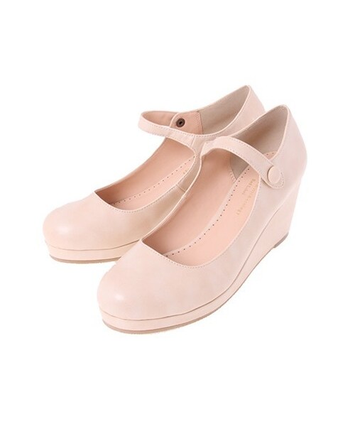 earth music&ecology（アースミュージックアンドエコロジー）の「ストラップウエッジシューズ（シューズ・レディース・ブラック/ライトピンク/ライトイエロー/キャメル/ミント・22.5cm/23cm/23.5cm/24cm/24.5cm）」の5枚目の写真