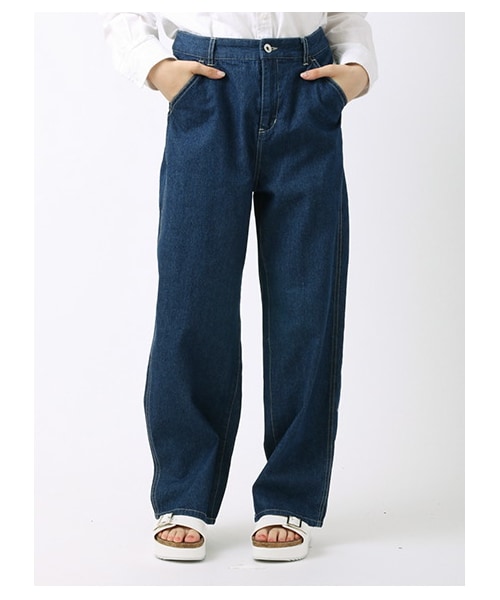 ehka sopo（エヘカソポ）の「太ストレートパンツ 1401471-22-13-11（パンツ・レディース・ブルー/ネイビー・S/M）」の2枚目の写真