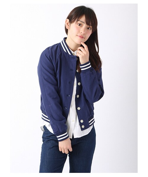 ehka sopo（エヘカソポ）の「ラインリブブルゾン 1301058-12-13-11（ジャケット/アウター・レディース・アイボリー/グリーン/ネイビー・M）」の3枚目の写真