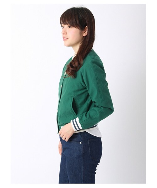 ehka sopo（エヘカソポ）の「ラインリブブルゾン 1301058-12-13-11（ジャケット/アウター・レディース・アイボリー/グリーン/ネイビー・M）」の5枚目の写真