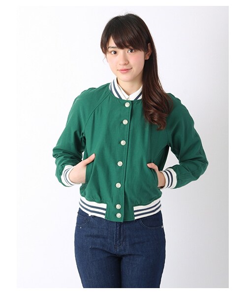 ehka sopo（エヘカソポ）の「ラインリブブルゾン 1301058-12-13-11（ジャケット/アウター・レディース・アイボリー/グリーン/ネイビー・M）」の4枚目の写真