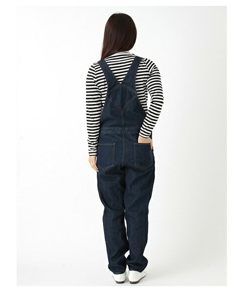 ehka sopo（エヘカソポ）の「デニムサロペット 1401390-12-13-11（オールインワン・サロペット・レディース・オフホワイト/ネイビー・M）」の5枚目の写真