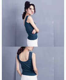 mooncat | 領細織短版背心色(ジャケット/アウター)