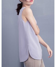 mooncat | 弧線設計背心上衣色(ジャケット/アウター)