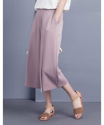 mooncat | 單邊打摺寬口褲色(パンツ)