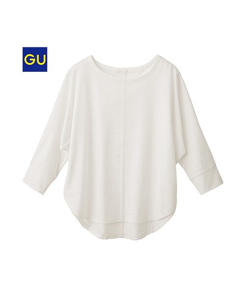 GU(ジーユー)の「(GU)ドルマンライトスウェット(7分袖)(WOMEN ⁄ スウェット・レディース・BROWN/GRAY/OFF WHITE/BLACK・XL/M/S/L)」の2枚目の写真