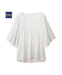 GU | （GU）レースコンビＴ（５分袖）(トップス)