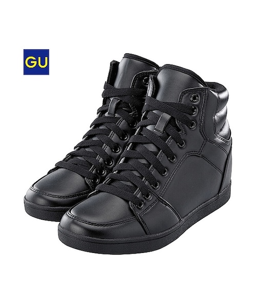 GU（ジーユー）の「（GU）インヒールスニーカー（WOMEN ⁄ シューズ・レディース・WHITE/BLACK・S/M/L）」の2枚目の写真