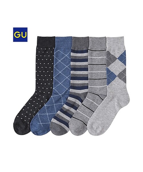 GU（ジーユー）の「（GU）レギュラーソックス（５足組）Ａ１（MEN ⁄ ソックス・メンズ・80/82/81・-）」の2枚目の写真