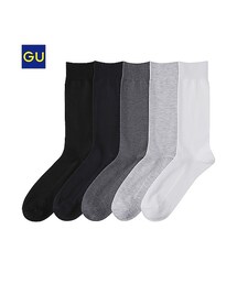 GU | （GU）レギュラーソックス（リンクス・５足組）Ａ２(レッグウェア)