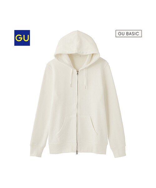 GU(ジーユー)の「(GU)スウェットフルジップパーカ(長袖)A(MEN ⁄ パーカ・カーディガン・メンズ・OLIVE/BLACK/RED/OFF WHITE/NAVY/GRAY/DARK GRAY・XL/L/S/M)」の2枚目の写真