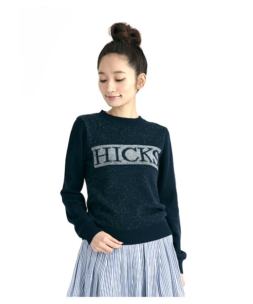 SEVENDAYS=SUNDAY（セブンデイズサンデイ）の「プレーディングジャカード 長袖プルオーバー（トップス・レディース・オフホワイト/ライトブラウン/ネイビー・M/L）」の3枚目の写真