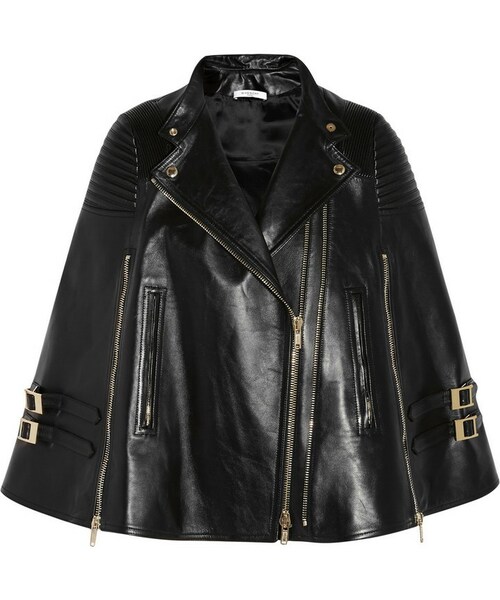 GIVENCHY（ジバンシイ）の「Givenchy Black Leather Cape With Ribbed 